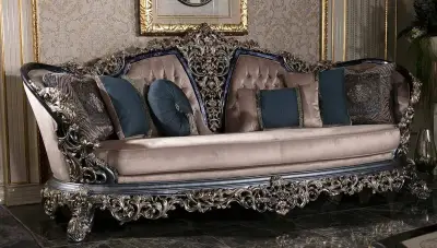 Osmanlı Mavi Klasik Koltuk Takımı - 5