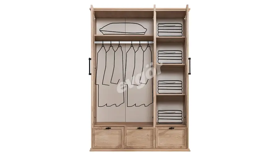 Pallema 3 Kapılı Dolap - 4