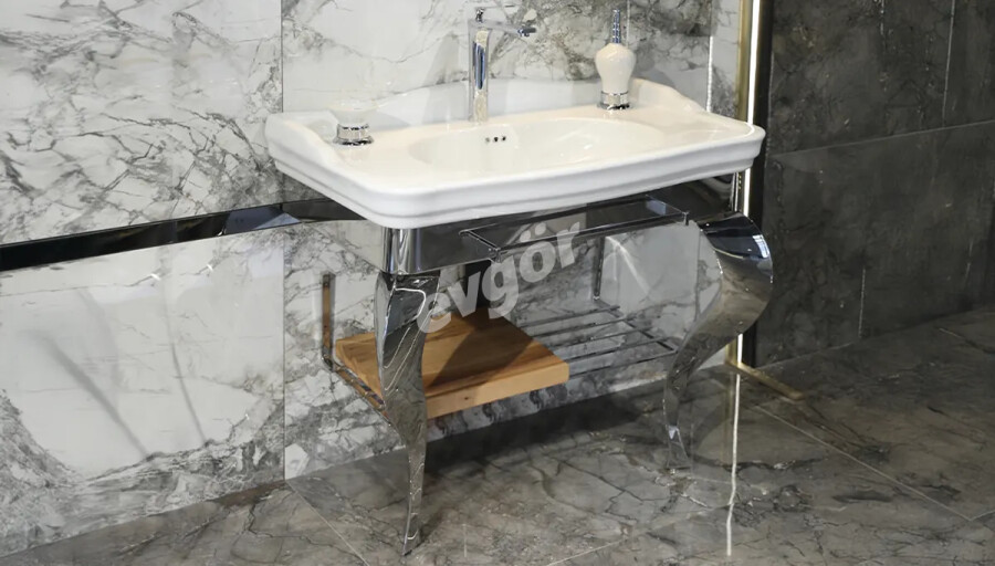 Perlino Chrome Lükens Ayak Lavabo