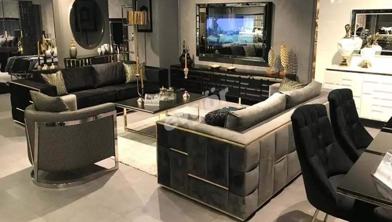 Pyramid Metal Sofa Set - 1