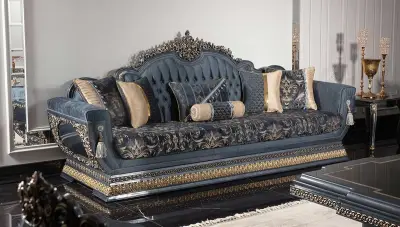 Piraye Mavi Klasik Koltuk Takımı - 2