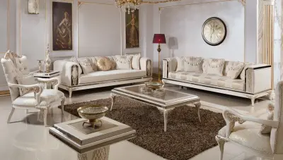 Rabesa Cream Sofa Set - 1