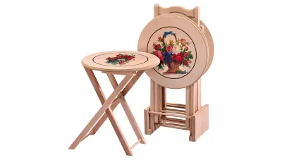 Marinas Resimli Round Çanta Zigon Coffee Table