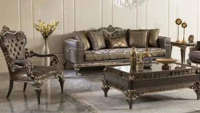 Rivesa Art Deco Sofa Set - 6