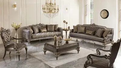 Rivesa Art Deco Sofa Set - 3