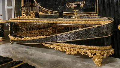 Royal Siyah Klasik Koltuk Takımı - 7