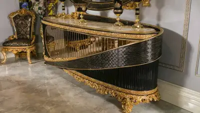 Royal Siyah Klasik Yemek Odası - 8