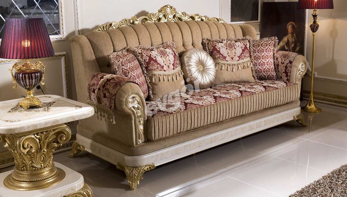 Safir Cream Sofa Set - 2