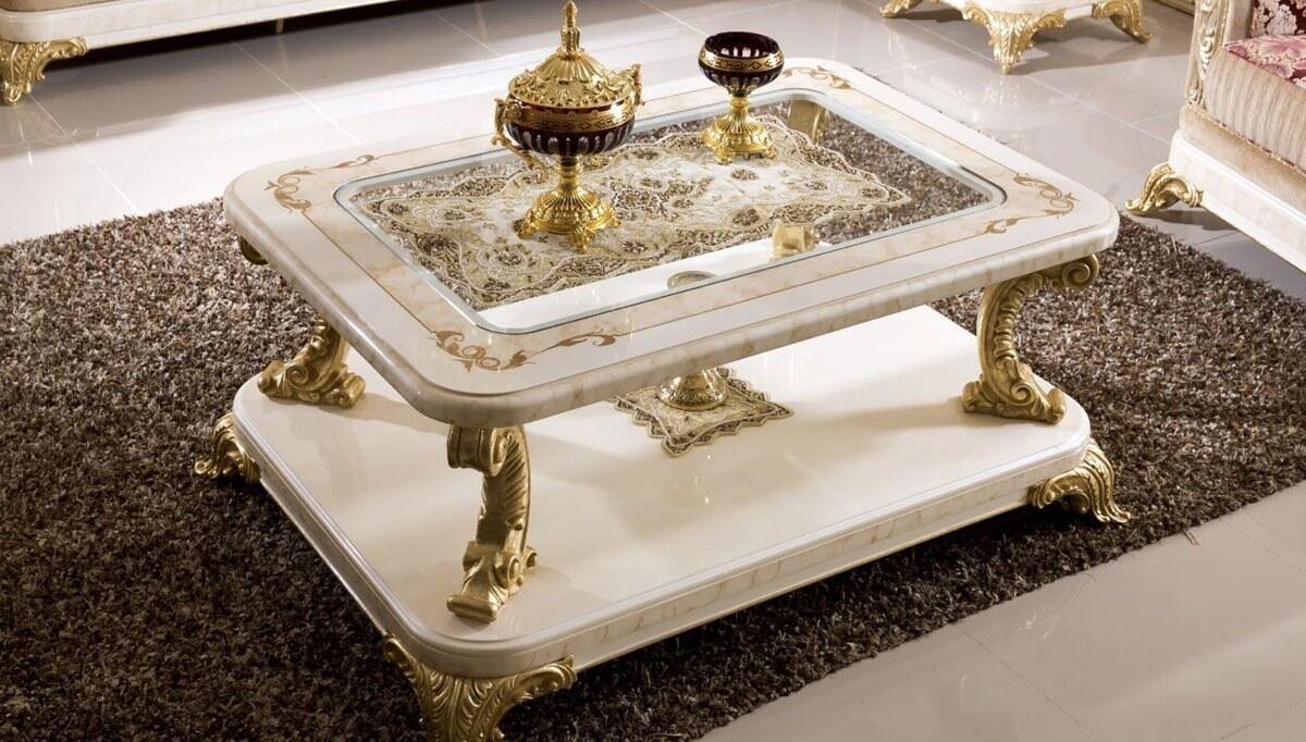 Safir Krem Klasik Orta Sehpa - 1