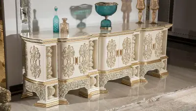 Şahmaran Beyaz Klasik TV Sehpası - 1