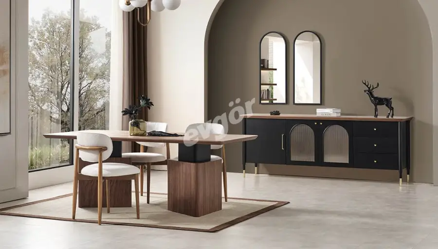 Sarina Siyah Modern Yemek Odası - 1