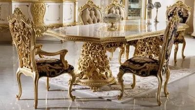 Şehrazat Lake Carved Classic Dining Room - 3