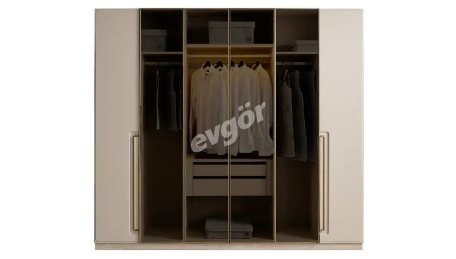 Seren Modern Gardırop (2 Boyalı+ 4 Alüminyum Kapak) - 1