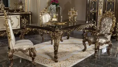 Süleyman Şah Kahverengi Klasik Yemek Odası - 2