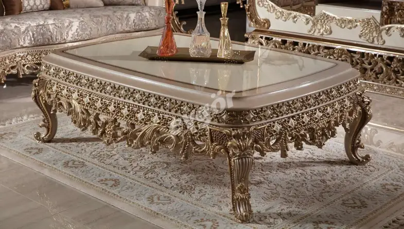 Taç Mahal Krem Klasik Orta Sehpa - 1