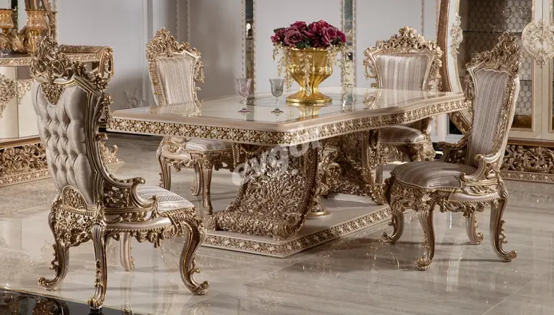 Taç Mahal Krem Klasik Yemek Odası - 2