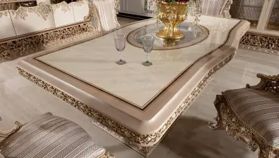 Taç Mahal Krem Klasik Yemek Odası - 3