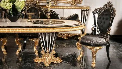 Tandiya Siyah Klasik Yemek Odası - 3