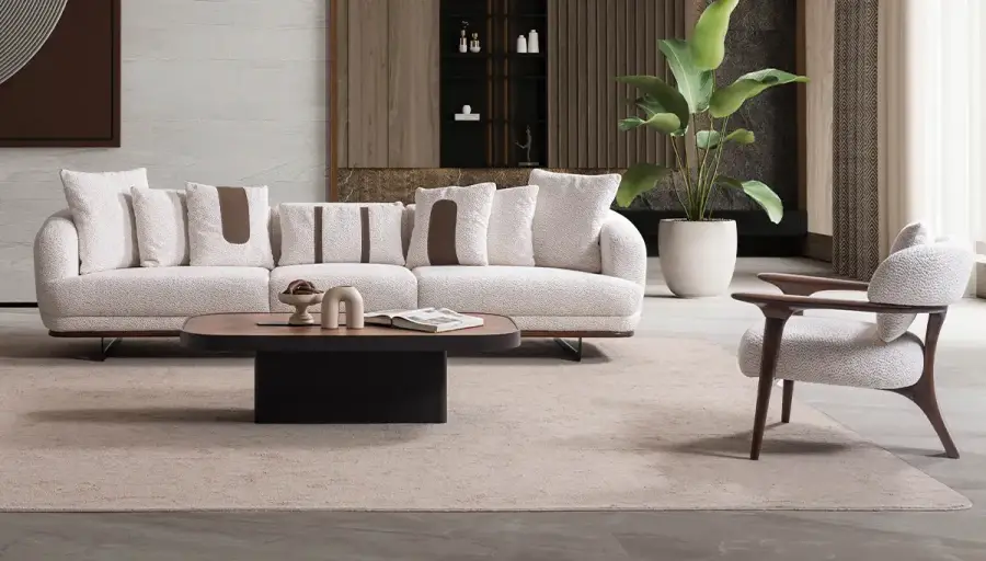 Vintera Modern Beyaz Koltuk Takımı - 1