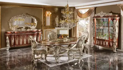 Yakut Bordo Klasik Yemek Odası - 1