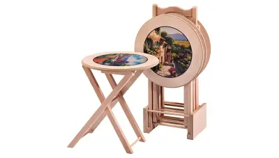 Yason Resimli Round Çanta Zigon Coffee Table