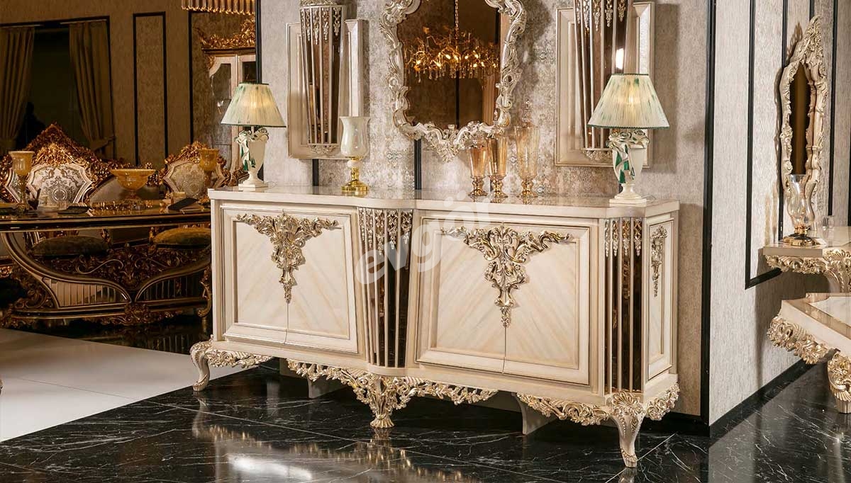 Zarafet Beyaz Klasik Yemek Odası - 6