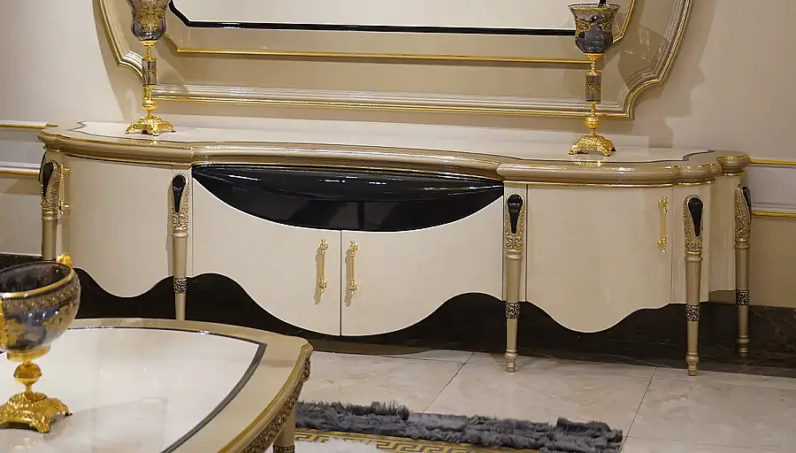 Barbaros Krem Lüks TV Sehpası - 1