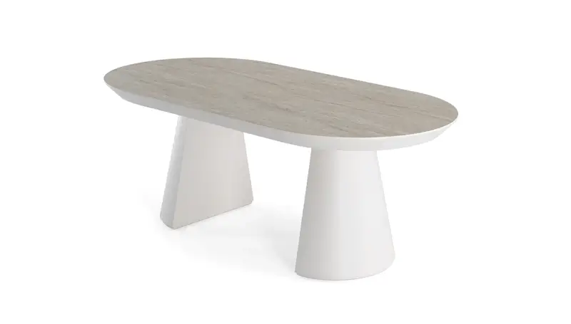 Barlas Traverten Oval Masa - 1