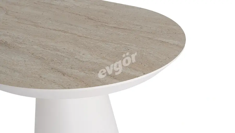 Barlas Traverten Oval Masa - 5