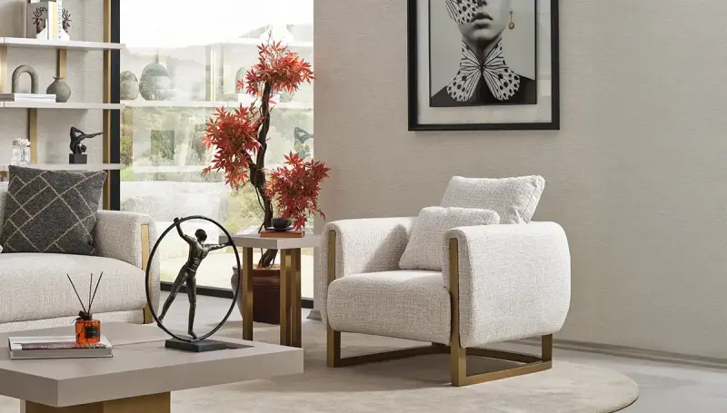 Begonvil Krem Modern Berjer 