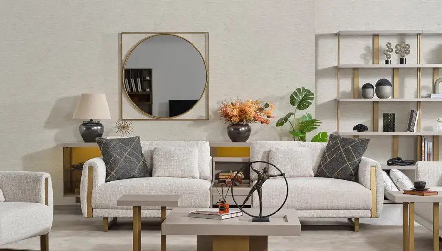 Begonvil Krem Modern Koltuk Takımı - 2