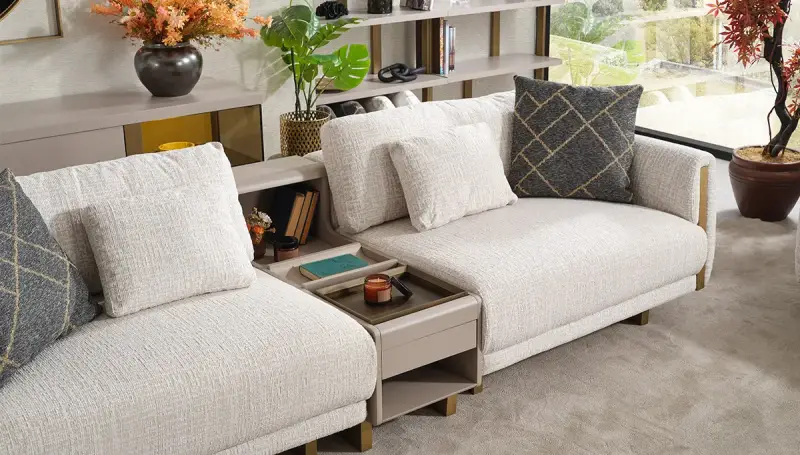 Begonvil Krem Modern Koltuk Takımı - 3