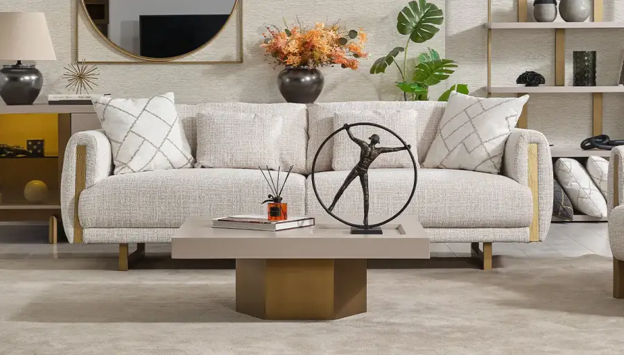 Begonvil Krem Modern Koltuk Takımı - 4