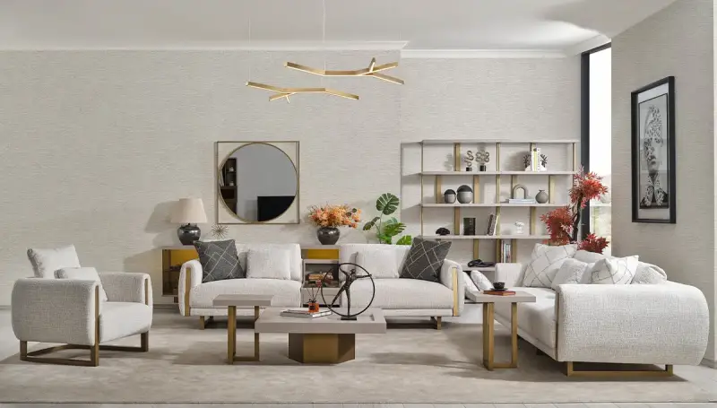 Begonvil Krem Modern Koltuk Takımı - 1