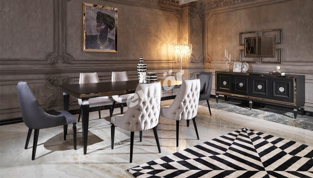 Bergamo Black Art Deco Dining Room