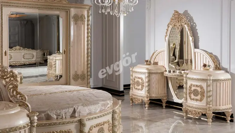 Beyazıt Krem Klasik Şifonyer + Ayna - 1