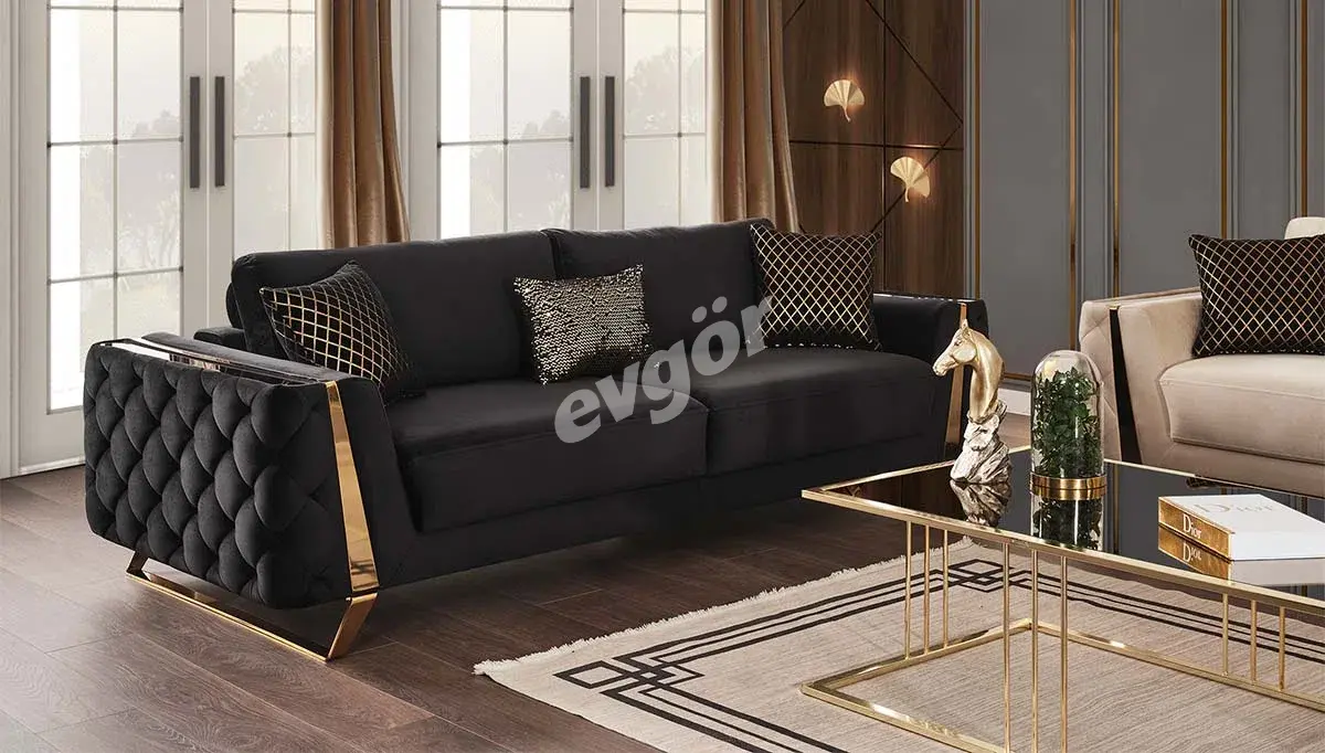 Bolian Gold Metal Sofa Set
