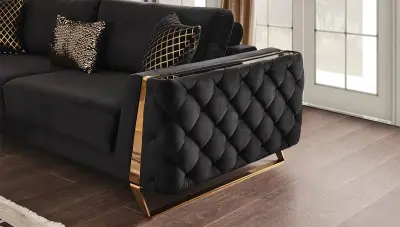 Bolian Gold Metal Sofa Set - Thumbnail