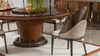 Dubai Yuvarlak Masalı Lüks Yemek Odası - 3