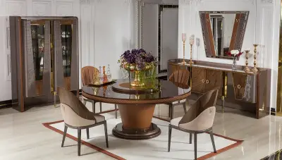 Dubai Yuvarlak Masalı Lüks Yemek Odası - 1