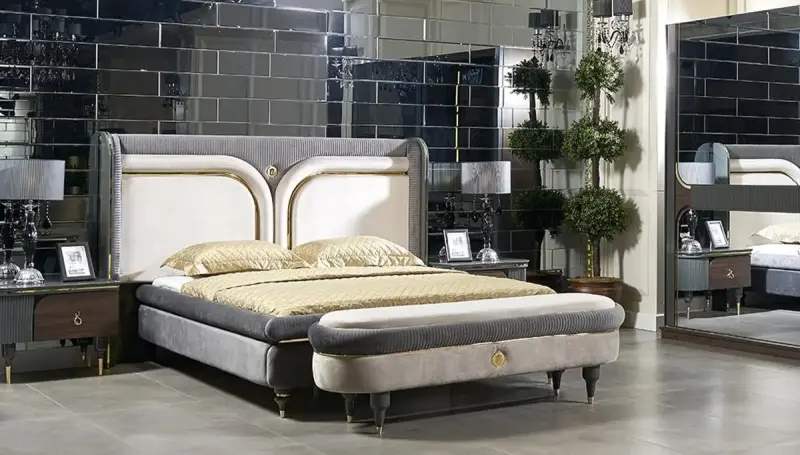 Akron Modern Krem Yatak Odası - 2