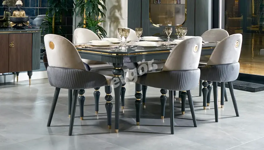 Akron Modern Krem Yemek Odası - 3