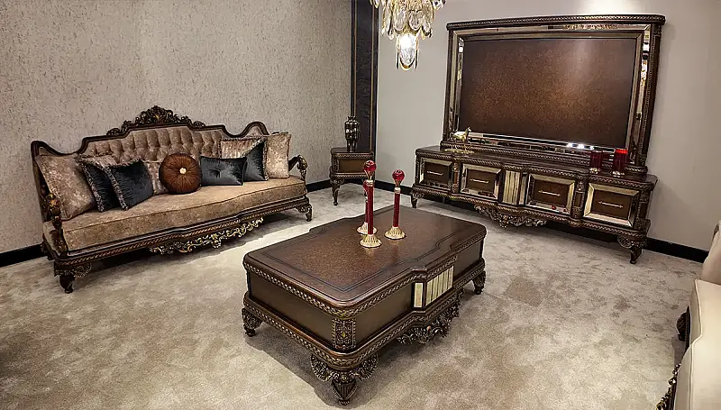 Aledo Walnut Avangarde Sofa Set - 1