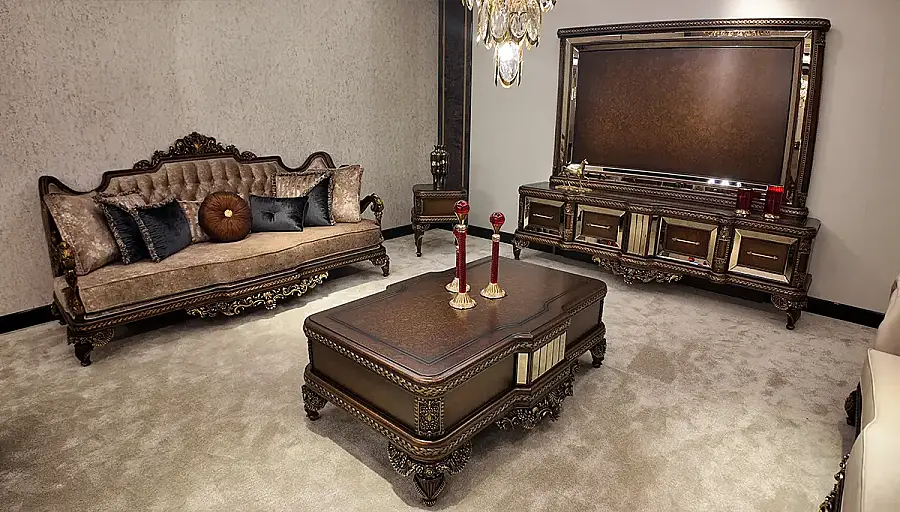 Aledo Walnut Avangarde Sofa Set - 1