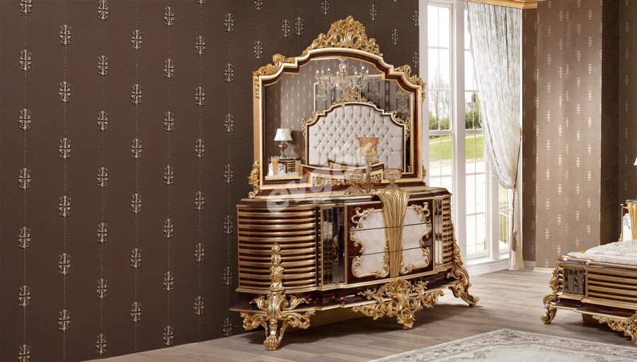 Andorya Ceviz Klasik Şifonyer +Ayna