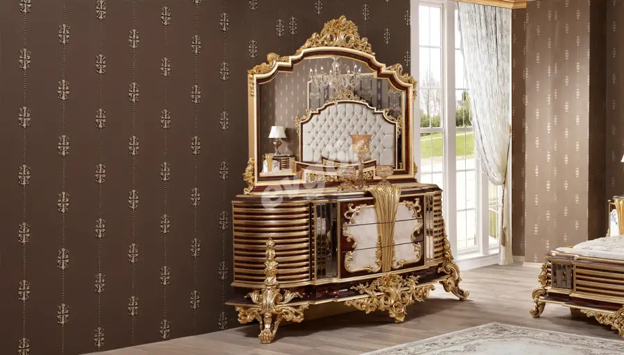 Andorya Ceviz Klasik Şifonyer +Ayna - 1