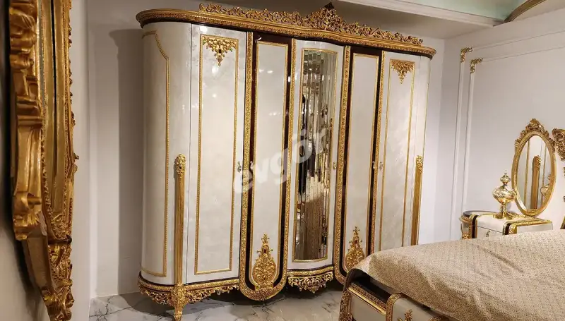 Asya Cream Classic Bedroom Set - 5