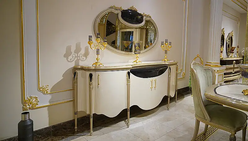 Barbaros Cream Luxury Dining Room Set - 3