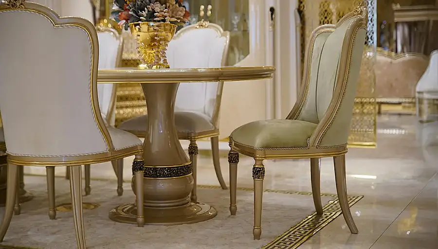 Barbaros Cream Luxury Dining Room Set - 2