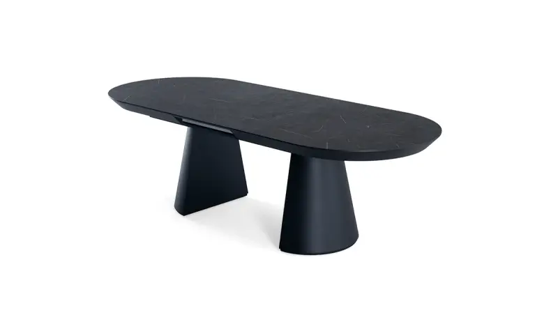 Barlas Oval Extendable Stone Surface Table - 2